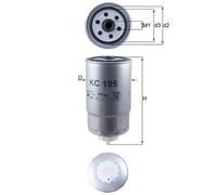 Mahle Original Fuel Filter KC195 Spin-on for Alfa Romeo GT 937 1.9D 03-10 0060673146 0077362339