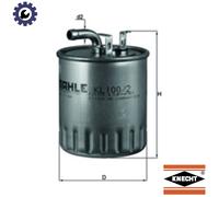 Fuel Filter KL100/2 78739153 by MAHLE ORIGINAL - Single