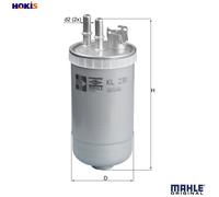 Mahle Original Fuel Filter KL230 – 80 mm Diameter, 200.1 mm Height – Fits Ford Mondeo
