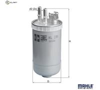 Mahle Original Fuel Filter KL230 – 80 mm Diameter, 200.1 mm Height – Fits Ford Mondeo