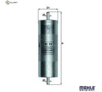 Mahle Original Fuel Filter In-Line KL35 - 55mm Dia 203mm Height - Fits BMW Alpina Bertone