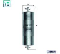 Mahle Original Fuel Filter In-Line KL35 - 55mm Dia 203mm Height - Fits BMW Alpina Bertone