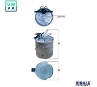 Fuel Filter fits NISSAN PATHFINDER R51 2.5D 2006 on YD25DDTi Mahle 16400EC00A