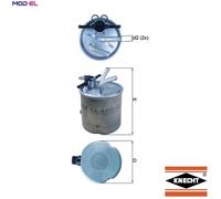 Fuel Filter fits NISSAN PATHFINDER R51 2.5D 2006 on YD25DDTi Mahle 16400EC00A