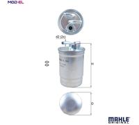 Mahle Original Fuel Filter KL554D - 8E0127401/8E0127401D/8E0127435A - Fits VW Golf Mk4, Audi A4