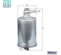 Genuine Mahle In-Line Engine Fuel Filter - KL599