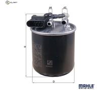 Mahle Original Fuel Filter KL 913 - Inline Ø86.5mm x H123.8mm - Fits Mercedes-Benz & Infiniti
