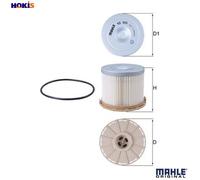 MAHLE Original Fuel Filter KX 505D – 105 mm Insert, fits Isuzu Rodeo D-Max KB