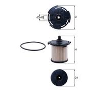 Mahle Original Fuel Filter KX 387D 95mm OD x 135mm H Fits Ford Transit/Tourneo 2.2 TDCi