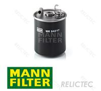 Fuel filter for MERCEDES-BENZ MANN-FILTER WK 842/17