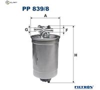 FUEL FILTER PP 839/8 FOR AUDI ANY 1.2L BHC/AMF 1.4L 3cyl A2