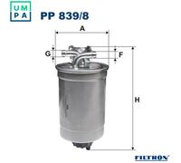 FUEL FILTER PP 839/8 FOR AUDI ANY 1.2L BHC/AMF 1.4L 3cyl A2