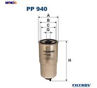 FUEL FILTER PP 940 FOR BMW 3/5/E4/E6 M51D25 2.5L 6cyl 5 E34