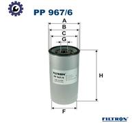 FUEL FILTER PP 967/6 FOR MERCEDES-BENZ CITARO ACTROS/MP2/MP3 11.9L 6cyl 15.9L
