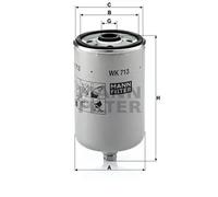 Fuel filter Spin-on Filter WK 713 MANN-FILTER for VOLVO S80 I V70 Mk II S60 I