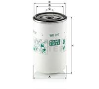 Fuel filter Spin-on Filter WK 727 MANN-FILTER for RENAULT TRUCKS IRISBUS HEULIEZ