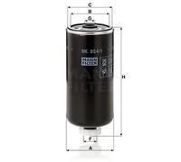 MANN-FILTER Fuel Filter WK 854/1 - Screw-on, 81mm OD, 168mm H - For Cars & Transporters