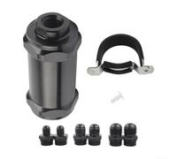 Fuel Filter with Billet Aluminum Can and Stainless Steel Element Rated for Diesel Methanol Ethanol Fuel and Equipped with AN10 Adapters