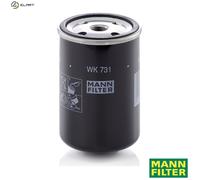 MANN-FILTER Fuel Filter WK 731, Spin-On, 7.6 cm Diameter, Schwarz, Replacement Part for Tractor