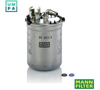 Mann Filter Fuel Filter WK823/3X - Inline 80mm OD 109mm H - Fits SEAT Skoda VW