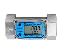 Fuel Flow Meter 15-120L, Mini Digital Turbine, 1.5 Inch NPT, Blue -, Compact Design, Easy Installation for and Gasoline
