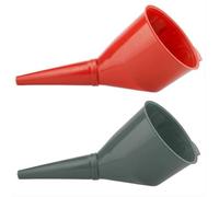 Fuel Funnel with Fine Mesh Filter and Handle for Easy Refilling - Thick Plastic Fuel Funnel for Petrol, Diesel, Oil, Ad-blue, Water, Screen Wash (Grey & Red)