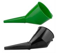 Fuel Funnel with Fine Mesh Filter and Handle for Easy Refilling - Thick Plastic Fuel Funnel for Petrol, Diesel, Oil, Ad-blue, Water, Screen Wash (Black & Green)