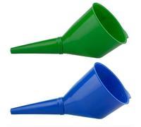 Fuel Funnel with Fine Mesh Filter and Handle for Easy Refilling - Thick Plastic Fuel Funnel for Petrol, Diesel, Oil, Ad-blue, Water, Screen Wash (Green & Blue)