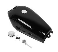 Fuel Gas Tank, Shock Proof Material Stable Performance Motorcycle Universal Bright Black Retro with Cover Switch Fit for Cg125