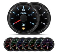 Fuel Gauge, 52mm Fuel Level Meter Empty-Full 0-190ohm 240-33ohm 0-90ohms Adjusted 7 Colors LED Digital Fuel Level Indicators 1/2 E-F 3/4 E-F