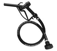 Fuel Gun with 3/4" Rubber Hose and Tank Adaptor Set - Diesel Fuel Dispensing Nozzle with IBC S60x6 Connector, Hose Clips and Nitrile SAE J30 R6 Hose - Farm Workshop Construction Refuelling Kit (1 m)