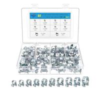 Fuel Injection Line Style Hose Clamp 84 Pack, Pipe Clamp Assortment Kit, 10 Sizes Mini Fuel Line Clamps for Automotive Diesel Petrol Pipe