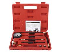 Fuel Injection Tester Pump Pressure Gauge Meter Professional Diagnostic Tool for Gasoline Engine Fuel System Testing with Hoses Fittings Clamps Toolbox