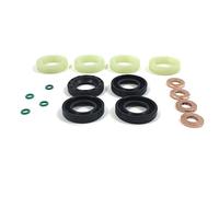 Fuel Injector Nozzle Seal Kit Replacement + Washer + O-ring + Gasket Set (Set of 16 pcs), Injector Holder Repair Kit Fits 1.6 TDCi/HDi