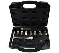 Fuel Injector Seat Cleaning Kit 6-17 Piece Set Alloy Reamer Tool for Diesel Engines Carbon Brush Set Professional Garage Use 30x21x6cm(11-piece Set)
