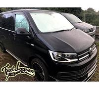 Fuel Lagoon VW T6 Thermal Silver Screens Window Black Out Insulated Vehicle Blinds 3Pc Mirror (T6 transporter, Black, No mirror cut out)