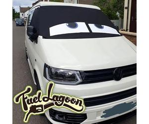 Fuel Lagoon will fit VW T5 windscreen black out blind waterproof fun eye design personalised Camping