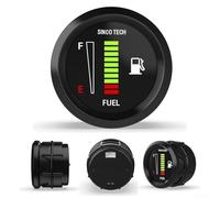 Fuel Level Gauge 2 Inch 52Mm, 1Pcs Car Fuel Meter Black 12V LED Automobile Petrol Gauge Indicator Dashboard Instrument