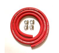 Fuel Line Hose 5AN 5/16" High Pressure Hose 2.8Mpa 400PSI 8mm 5FT for Fuel Systems Engines Tube Hose Multiple Size Options,Implementation Standards:EN854,Red (Attached Hose Clamp)