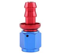 Fuel Line Hose End,Hose End Fitting Adapter AN6 Straight 45 90 Degree Hose Fitting End Oil Gas Line Hose End Push Lock Barb Type Hose Fitting End(0°)