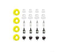 Fuel Line Hose Tube Kit 4 Sizes for Chainsaw Trimmer Lawn Mower Small Engine Repair with for primer Bulb Filters 16ft Total PVC