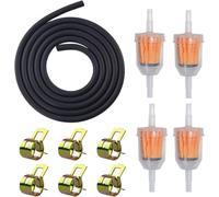 Fuel Line Kit, Diesel Heater Fuel Line, 1 Meter Fuel Pipe with 2pcs Fuel Filters and 10pcs Hose Clamps for Moto, Scooter, Cars, Tractors, Lawn Mower and Small Engines