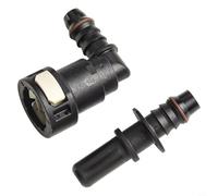 Fuel Line Quick Connector, 11.8mm SAE 3/8" 10mm Elbow 90 Degree Nylon Hose Release Fitting for Car Motorcycle Petrol Pipe Push Connect Joint