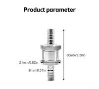 Fuel Non-Return Check Valve for Petrol, & Oil Systems - Aluminium Alloy Body, 6 mm / 8 mm / 10 mm / 12 mm Threaded Port Si(8mm-2pc)