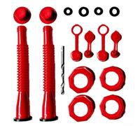 Fuel Nozzle Assembly Kit For 5-Gallon Gas Containers With Flexible Tip Screw-On Cap And Multiple Sealing Elements(2-piece set red)