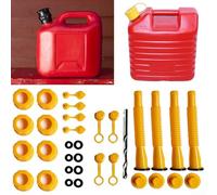 Fuel Nozzle Assembly Kit For 5-Gallon Gas Containers With Flexible Tip Screw-On Cap And Multiple Sealing Elements(2-piece set yellow)