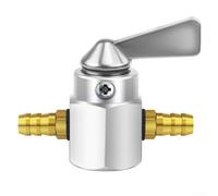 Fuel Petcock Valve Tap for Motorcycle and For ATV, 6mm Fuel Tank Switch Valve with Aluminum Alloy Construction, Compatible with Scooter Carburetor Accessories(Silver)