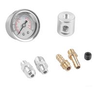 Fuel Pressure Gauge Inline Adaptor Kit Featuring 9mm Hose and AN6 Fittings for Accurate Fuel Pressure Reading 0-160 PSI with 1/8NPT Thread Installation (A)
