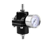 Fuel Pressure Regulator Gauge Kit, Aluminum Alloy Universal Adjustable Fuel Pressure Regulator 0-140 PSI Gauge Hose Kit with Bracket Spanner Clamps and Etc for Car Auto