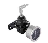 Fuel Pressure Regulator,Universal Aluminum Car 160psi Adjustable 1: 1 Fuel Pressure Regulator Oil Gauge Kit for fuel pressure regulator carburetor with bypass Fuel Pressure Regulator(black)